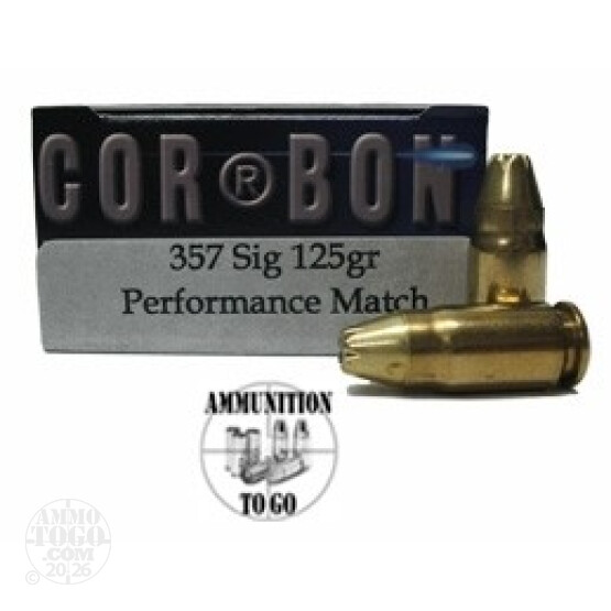 20rds - 357 Sig Corbon Performance Match 125gr. HP Ammo